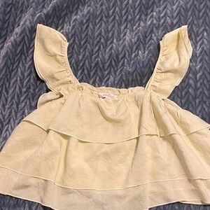 Light lime green Ruffled Sleeveless Top